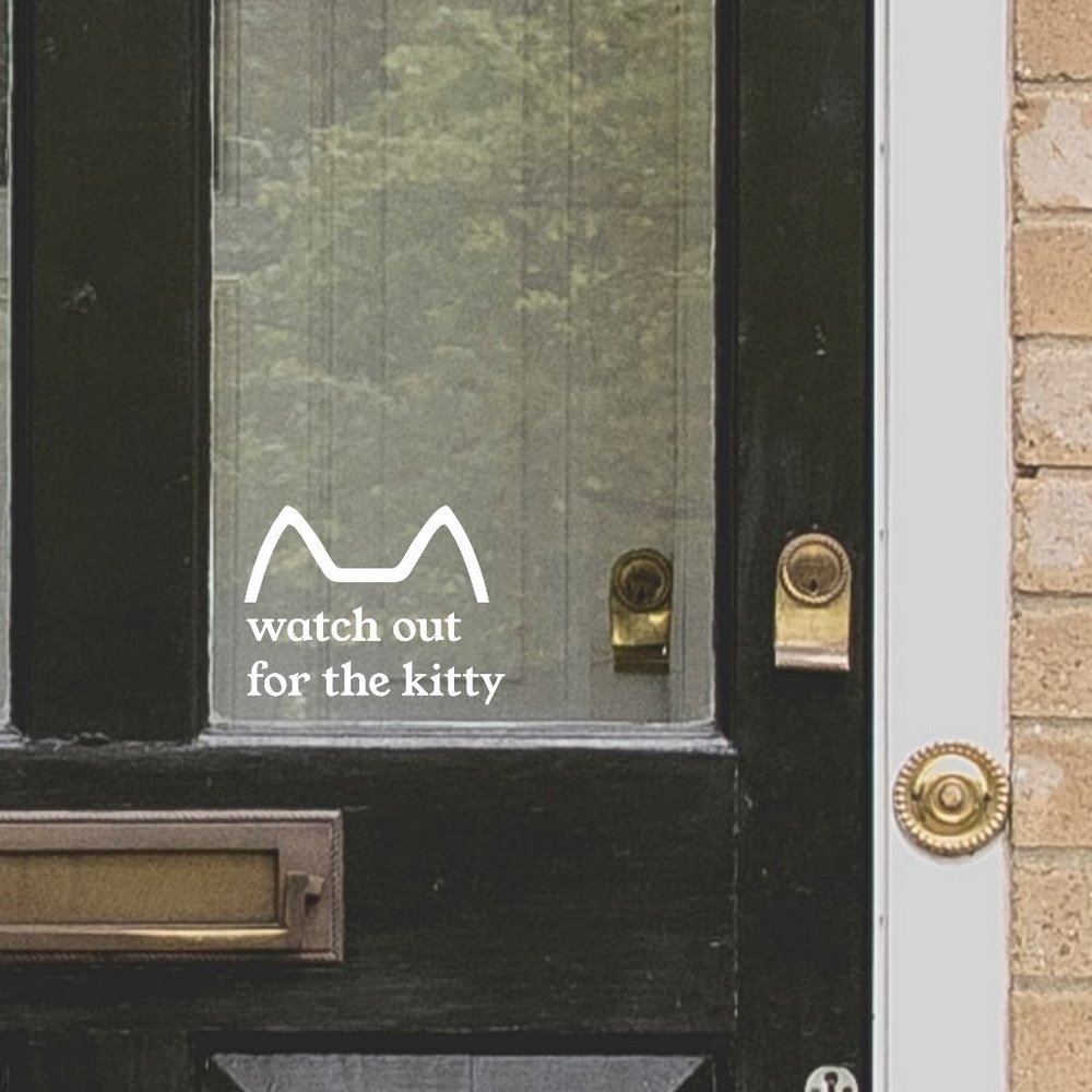 Cat front door decal